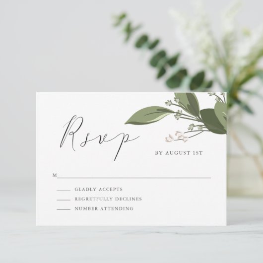 Blushing Sprigs UAWG RSVP Karte (Stehend Vorderseite)