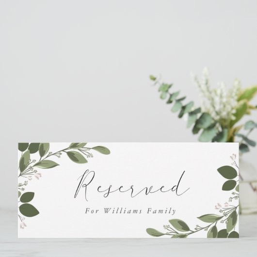 Blushing Sprigs vorbehaltenes Zeichen Einladung (Stehend Vorderseite)