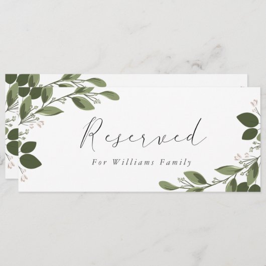Blushing Sprigs vorbehaltenes Zeichen Einladung (Vorne/Hinten)