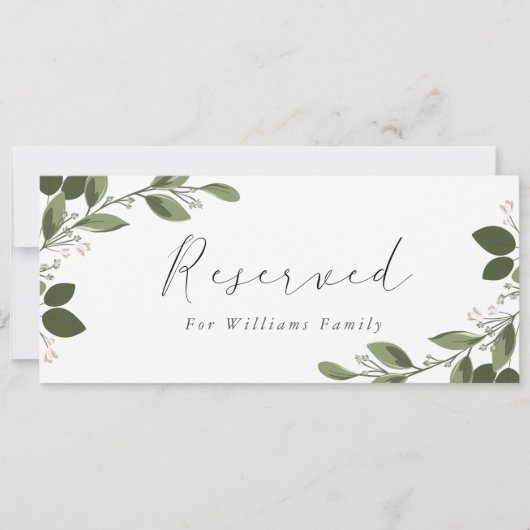 Blushing Sprigs vorbehaltenes Zeichen Einladung (Vorderseite)