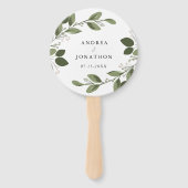Blushing Sprigs Wedding Hand Fan Fächer (Vorderseite)
