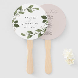 Blushing Sprigs Wedding Hand Fan Fächer