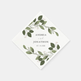 Blushing Sprigs Wedding Napkins Serviette