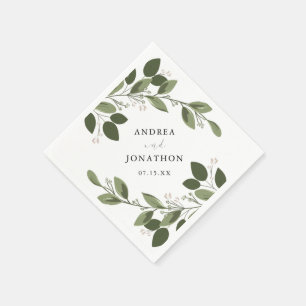 Blushing Sprigs Wedding Napkins Serviette