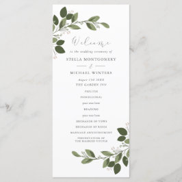 Blushing Sprigs Wedding Program Programm