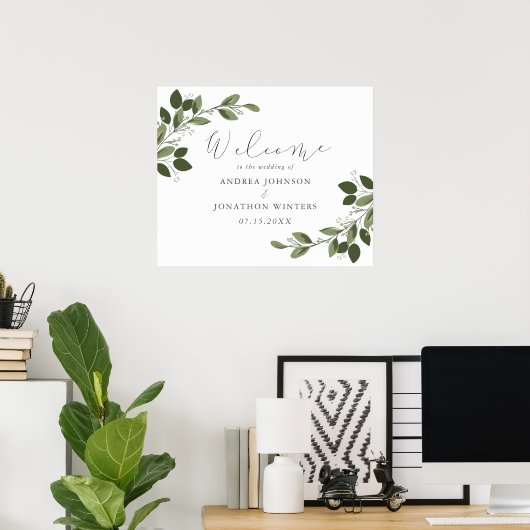 Blushing Sprigs Wedding Welcome Poster (Heimbüro)