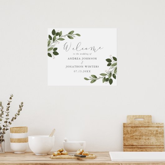 Blushing Sprigs Wedding Welcome Poster (Küche)