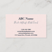 Blushing Steps Soft & Elegante Birth Coach Visitenkarte (Rückseite)