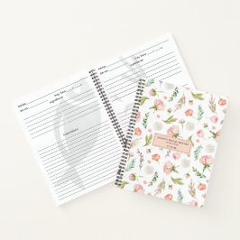 Blushing Summer Floral | Brautparty Rezept Notizblock