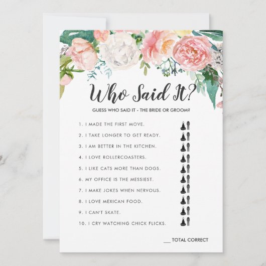 Blushing Summer Floral Doppelseitiges Brautparty Einladung (Vorderseite)