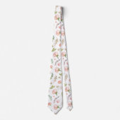 Blushing Summer Floral Watercolor Blume Neck Tie Krawatte (Vorderseite)