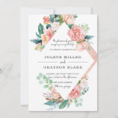 Blushing Summer | Hochzeit von Wasserfarben Einladung (Vorderseite)