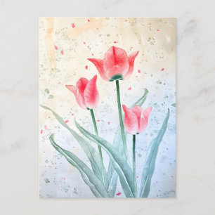 Blushing Tulip Elegance Ankündigungspostkarte