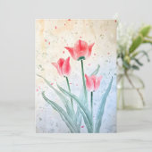 Blushing Tulip Elegance Feiertagskarte (Stehend Vorderseite)