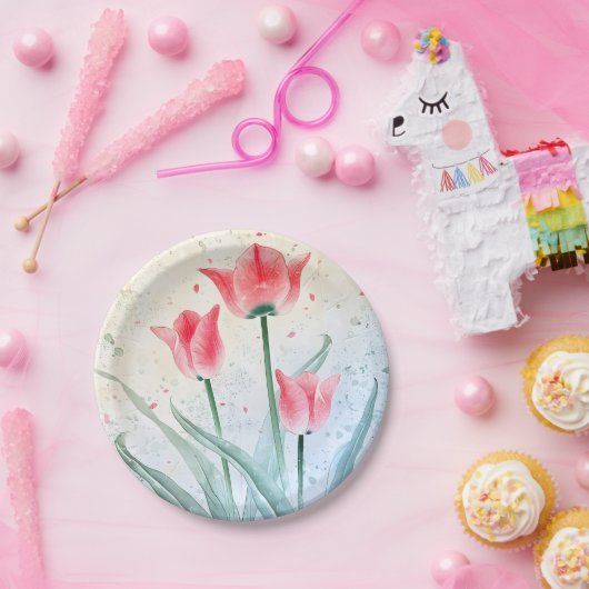 Blushing Tulip Elegance Pappteller (Party)