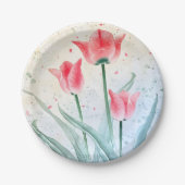 Blushing Tulip Elegance Pappteller (Vorderseite)