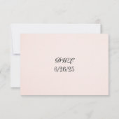 Blushing Vows QR Code Wedding RSVP Card Karte (Rückseite)