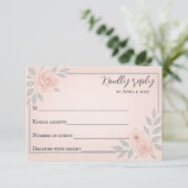 Blushing Vows Traditional Wedding RSVP Card Karte (Stehend Vorderseite)