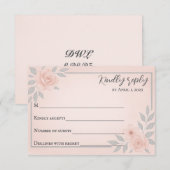 Blushing Vows Traditional Wedding RSVP Card Karte (Vorne/Hinten)