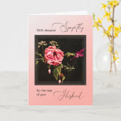 Blushing Wild Rose Beileid Loss Husband Karte (Gelbe Blume)