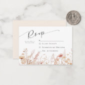 Blushing Wildblumen Wedding RSVP Mitteilungskarte (Vorderseite/Rückseite Beispiel)