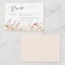 Blushing Wildblumen Wedding RSVP