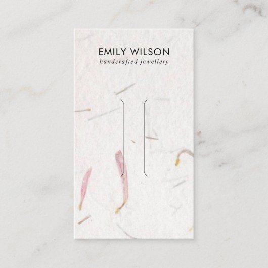 BLUSHPETAL HANDMADE PAPIER HAARKLIP DISPLAY-KARTE VISITENKARTE (Vorderseite)