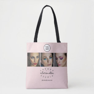 BlushPink Schrift 3 Photo Wimpern Tasche