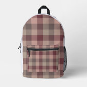 Blushwood Karo Bedruckter Rucksack (Vorderseite)