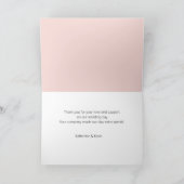 Blusk Pink Simple Wedding Dankeschön Karte (Innenseite)