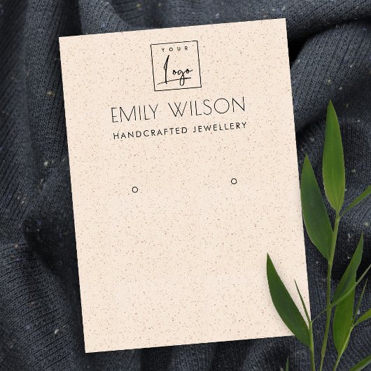 BLUSPEACH KERAMIK TEXTURE EARRING DISPLAY LOGO VISITENKARTE