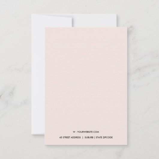 BLUSPINK BURGUNDY PROTEA FLORAL WATERCOLOR MITTEILUNGSKARTE (Rückseite)