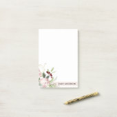 BLUSPINK BURGUNDY PROTEA FLORAL WATERCOLOR POST-IT KLEBEZETTEL (Auf Schreibtisch)