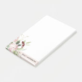 BLUSPINK BURGUNDY PROTEA FLORAL WATERCOLOR POST-IT KLEBEZETTEL (angewinkelt)