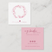 BLUSPINK HEART CIRCLE NECKLACE BRACELET DISPLAY QUADRATISCHE VISITENKARTE (Vorne/Hinten)