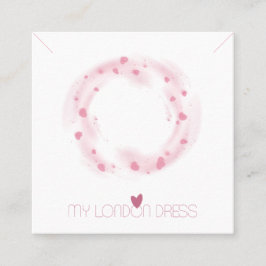 BLUSPINK HEART CIRCLE NECKLACE BRACELET DISPLAY QUADRATISCHE VISITENKARTE