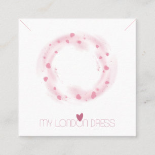 BLUSPINK HEART CIRCLE NECKLACE BRACELET DISPLAY QUADRATISCHE VISITENKARTE