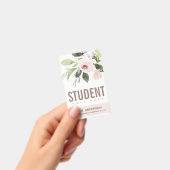 BLUSPINK ROSE FLORAL STUDENT LEHRER HALL PASS AUSWEIS (Handheld)