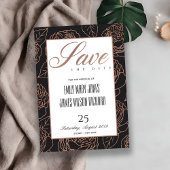 BLUSPINK ROSE GOLD BLACK FLORAL SAVE THE DATE ANKÜNDIGUNG