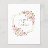 BLUSPINK WATERCOLOR FLORAL GEOMETRIC SAVETHEDATE (Rückseite)