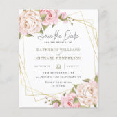BLUSPINK WATERCOLOR FLORAL GEOMETRIC SAVETHEDATE (Vorderseite)