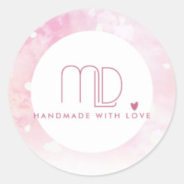 BLUSPINK WATERCOLOR STAR CIRCLE HOLLOW LOGO RUNDER AUFKLEBER