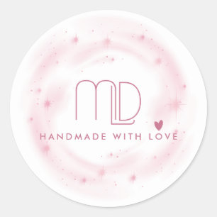 BLUSPINK WATERCOLOR STAR CIRCLE HOLLOW LOGO RUNDER AUFKLEBER