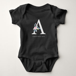 BLUSSBLAUE BLUE FLORAL ALPHABETS NAME LETTER A BABY STRAMPLER