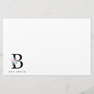 BLUSSBLAUE-FLUSSALPHABEI NAME LETTER B BRIEFPAPIER