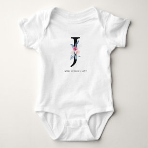 BLUSTER BLUE FLORAL ALPHABETS NAME LETTER J BABY STRAMPLER