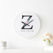 BLUSTER BLUE FLORAL ALPHABETS NAME LETTER J GROßE WANDUHR (Zuhause)