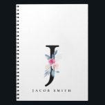 BLUSTER BLUE FLORAL ALPHABETS NAME LETTER J NOTIZBLOCK<br><div class="desc">Wenn Sie weitere Anpassungen benötigen,  schreiben Sie mir bitte unter yellowfebstudio@gmail.com.</div>