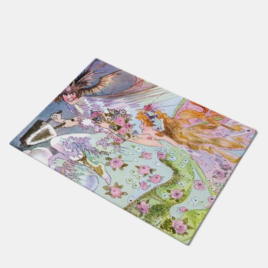 "Blustering März" Märchenkunst von M. T. Ross Fußmatte (Schrägansicht)