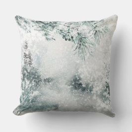 Blustering Winter Forest Woodland Snowstorm Kissen